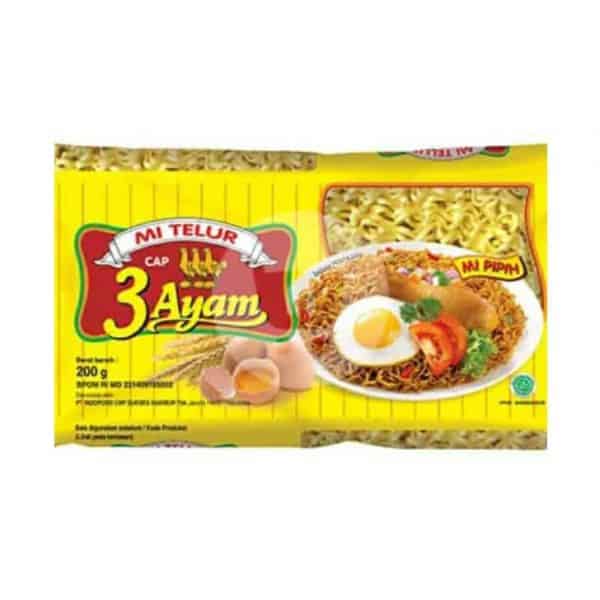 Mie Telur Cap 3 Ayam 200 g