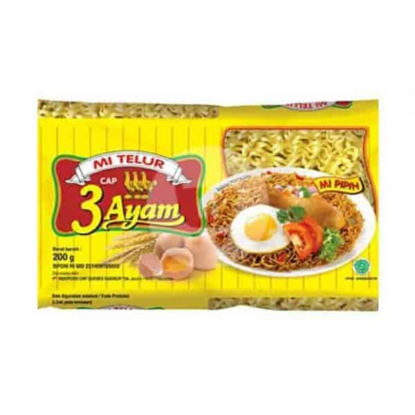 Mie Telur Cap 3 Ayam 200 g